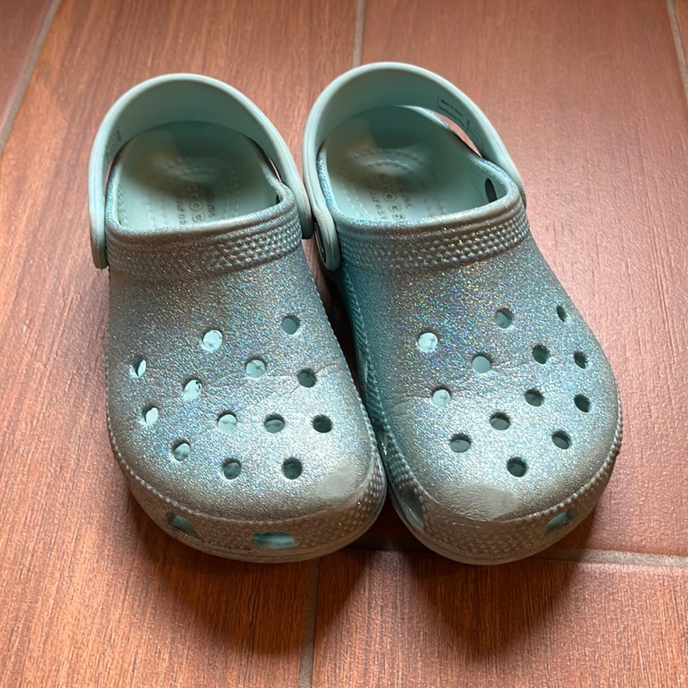 Toddler glitter crocs